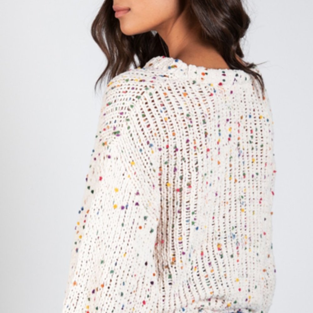 SOLD☆ New MOD Confetti Destroyed Sweater M/L - Picture 3 of 8